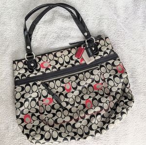 Coach patent leather and cloth Shoulder Bag